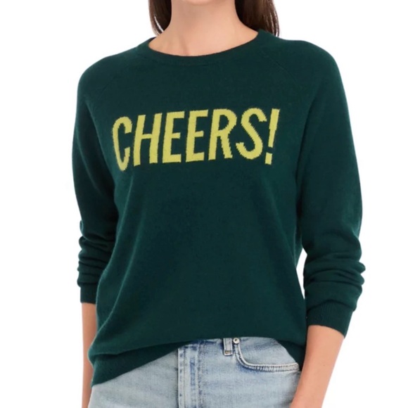 Magaschoni Sweaters - Magaschoni Green 100% Cashmere Cheers Sweater Small Womens